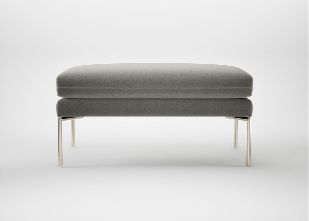 Matera Ottoman Nobilis Velvet Dolphin / Stainless Steel