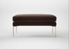 Matera Ottoman Nobilis Velvet Espresso / Stainless Steel
