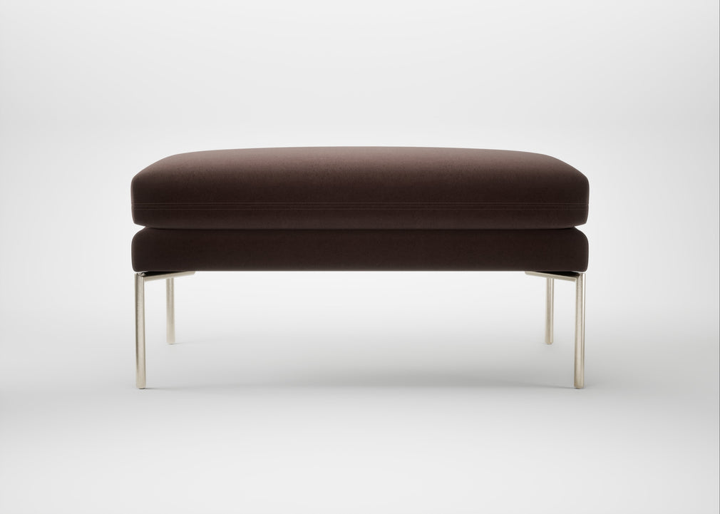 Matera Ottoman Nobilis Velvet Espresso / Stainless Steel