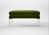 Matera Ottoman Nobilis Velvet Leaf / Stainless Steel