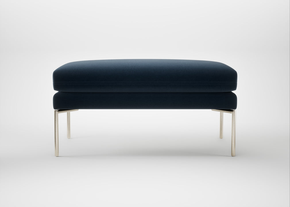 Matera Ottoman Nobilis Velvet Night / Stainless Steel