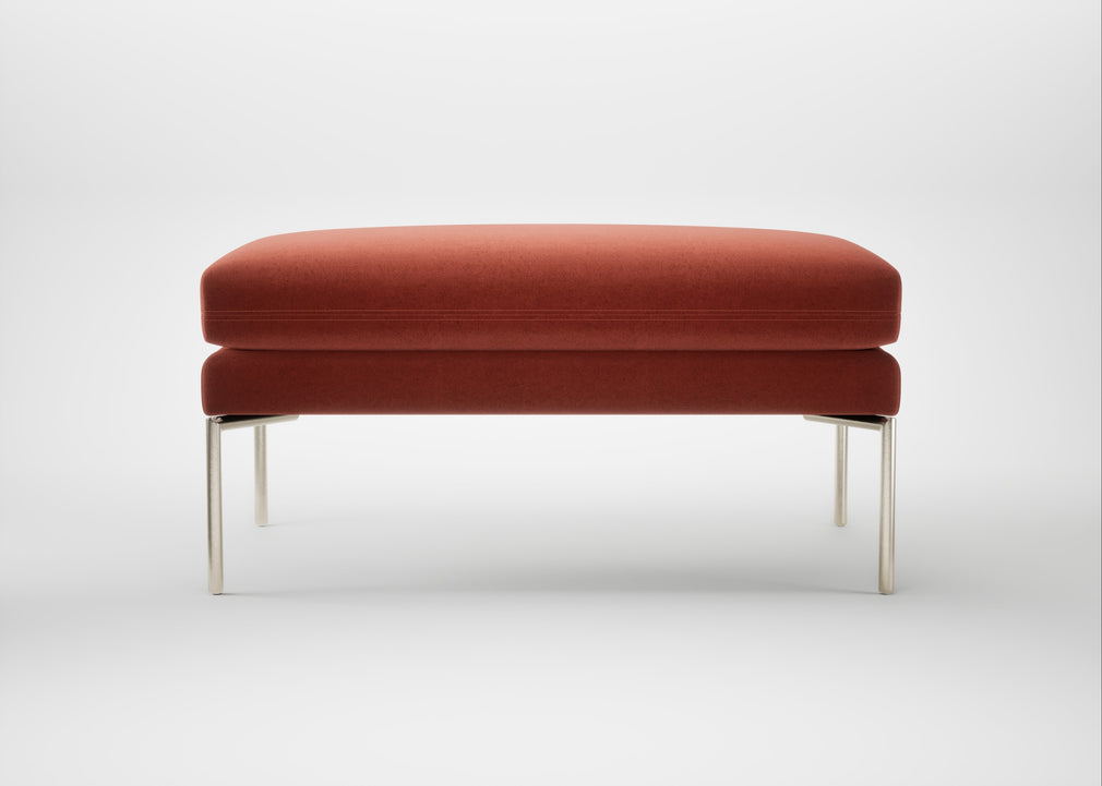 Matera Ottoman Nobilis Velvet Rust / Stainless Steel