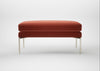 Matera Ottoman Nobilis Velvet Rust / Stainless Steel