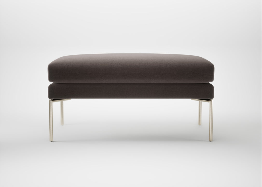 Matera Ottoman Nobilis Velvet Sable / Stainless Steel