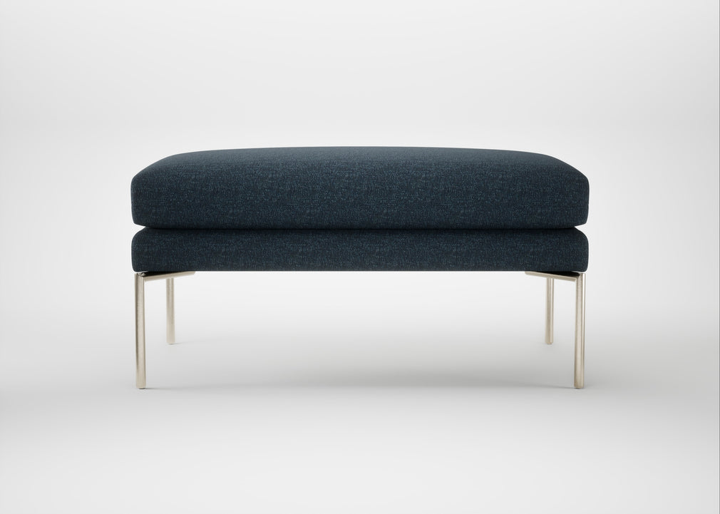 Matera Ottoman Siena Cotton Deep Sea / Stainless Steel