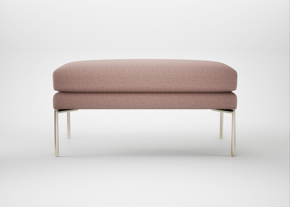 Matera Ottoman Siena Cotton Dusky Pink / Stainless Steel
