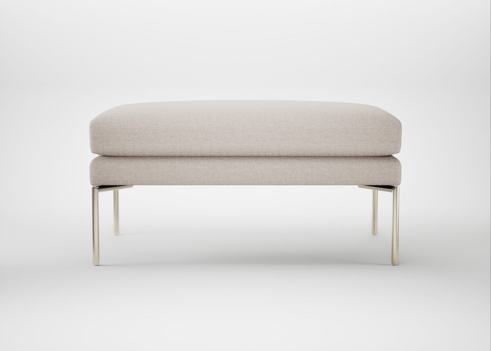 Matera Ottoman Siena Cotton Natural / Stainless Steel