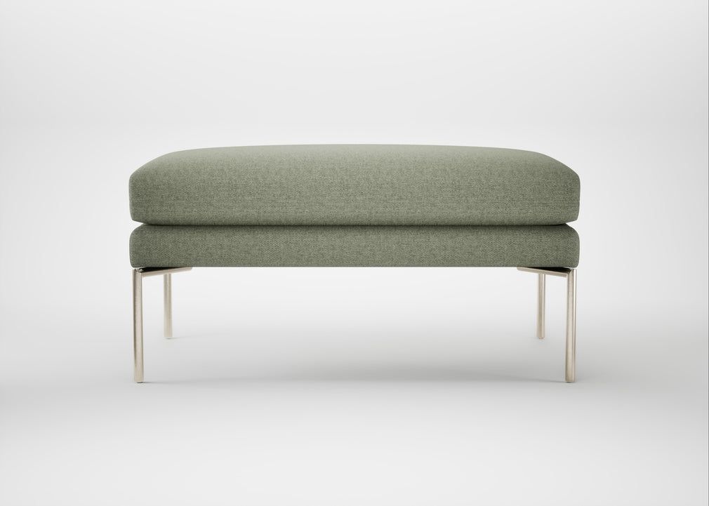 Matera Ottoman Siena Cotton Pistachio / Stainless Steel