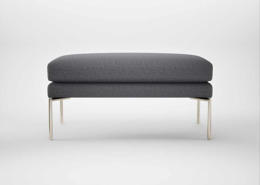 Matera Ottoman Siena Cotton Shale Grey / Stainless Steel