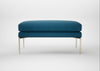 Matera Ottoman St Moritz Wool Blue / Stainless Steel