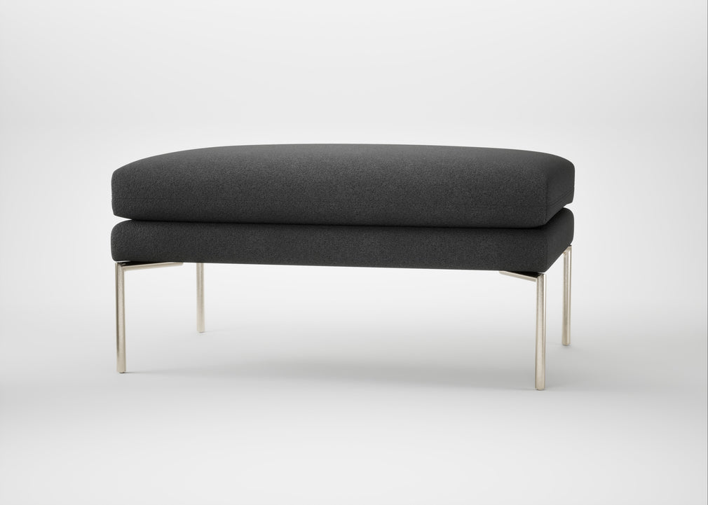 Matera Ottoman St Moritz Wool Grey / Stainless Steel