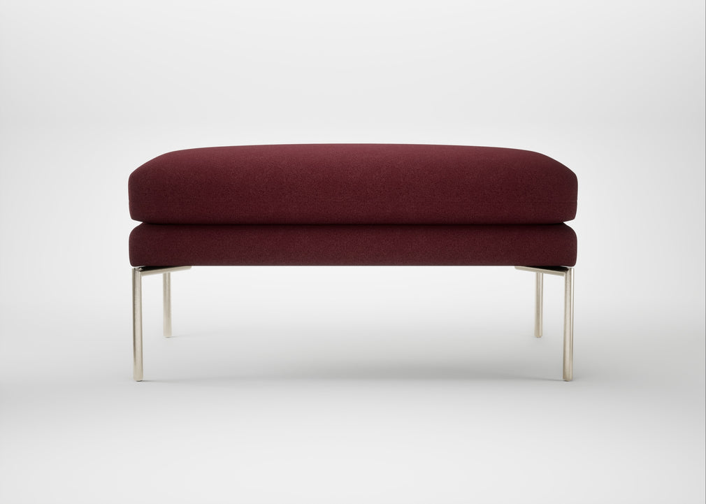 Matera Ottoman St Moritz Wool Red / Stainless Steel