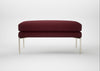 Matera Ottoman St Moritz Wool Red / Stainless Steel