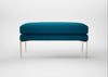 Matera Ottoman St Moritz Wool Teal / Stainless Steel