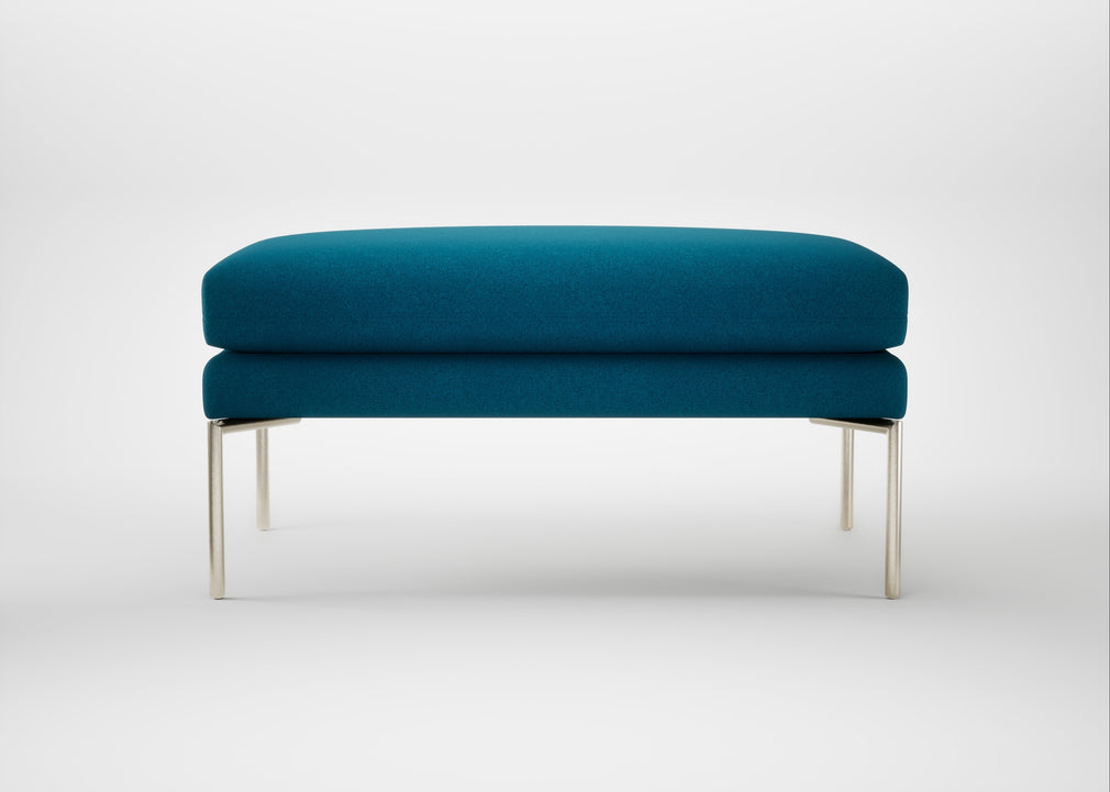 Matera Ottoman St Moritz Wool Teal / Stainless Steel