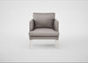 Matera Armchair Daino Leather Elephant / Stainless Steel