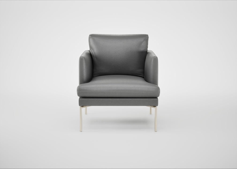 Matera Armchair Daino Leather Steel / Stainless Steel
