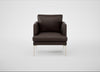 Matera Armchair Leather Grain Chocolate 066 / Stainless Steel