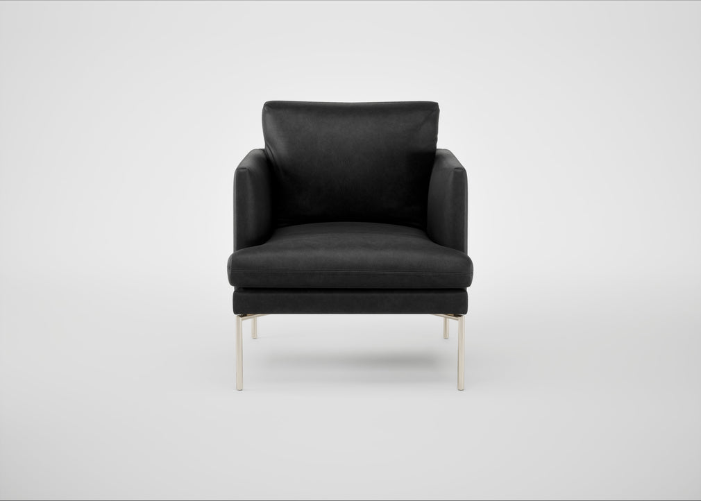 Matera Armchair Leather Grain Graphite 063 / Stainless Steel