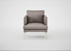 Matera Armchair Leather Grain Light Grey 060 / Stainless Steel