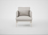 Matera Armchair Leather Grain White 000 / Stainless Steel