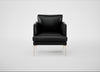 Matera Armchair Leather Stonewash Navy Blue 279 / Stainless Steel