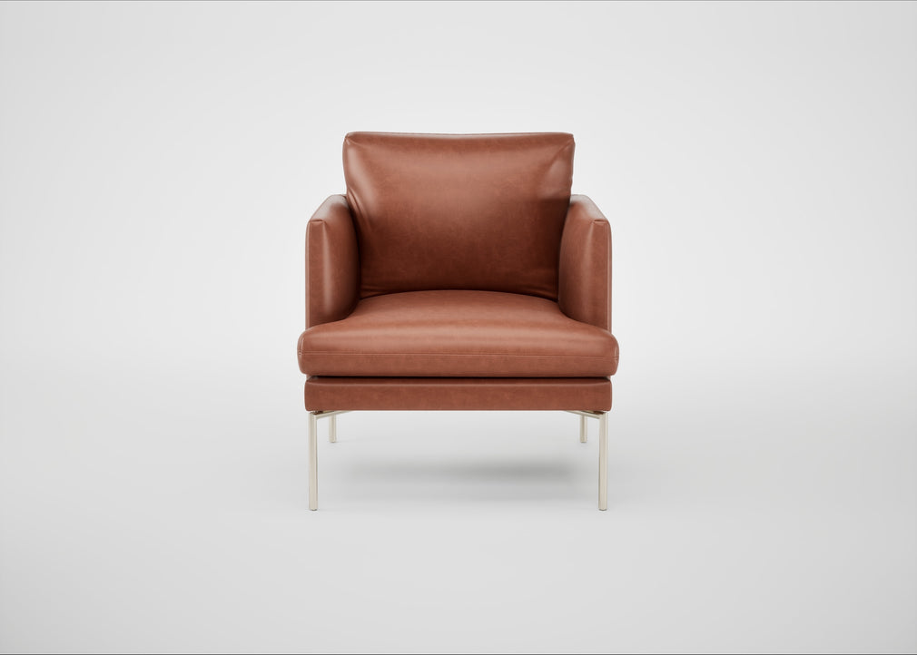 Matera Armchair Leather Stonewash Vintage Green 278 / Stainless Steel