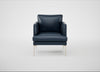 Matera Armchair Leather Stonewash Black 263 / Stainless Steel
