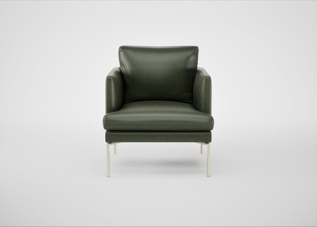 Matera Armchair Leather Stonewash Light Brown 274 / Stainless Steel