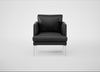 Matera Armchair Linea Leather Black 622 / Stainless Steel