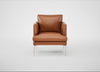Matera Armchair Linea Leather Brown 680 / Stainless Steel