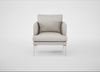 Matera Armchair Linea Leather White 634 / Stainless Steel