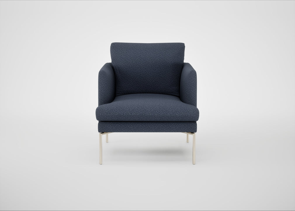 Matera Armchair Loop Boucle Navy / Stainless Steel