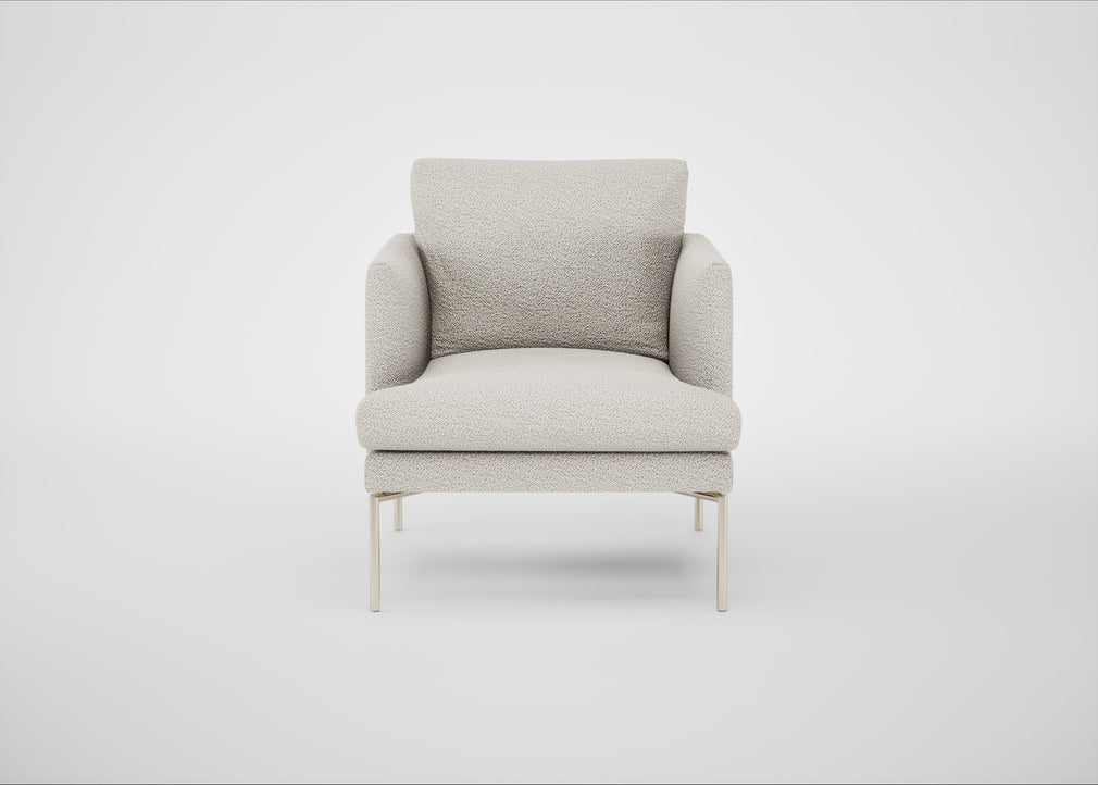 Matera Armchair Loop Boucle Polar / Stainless Steel
