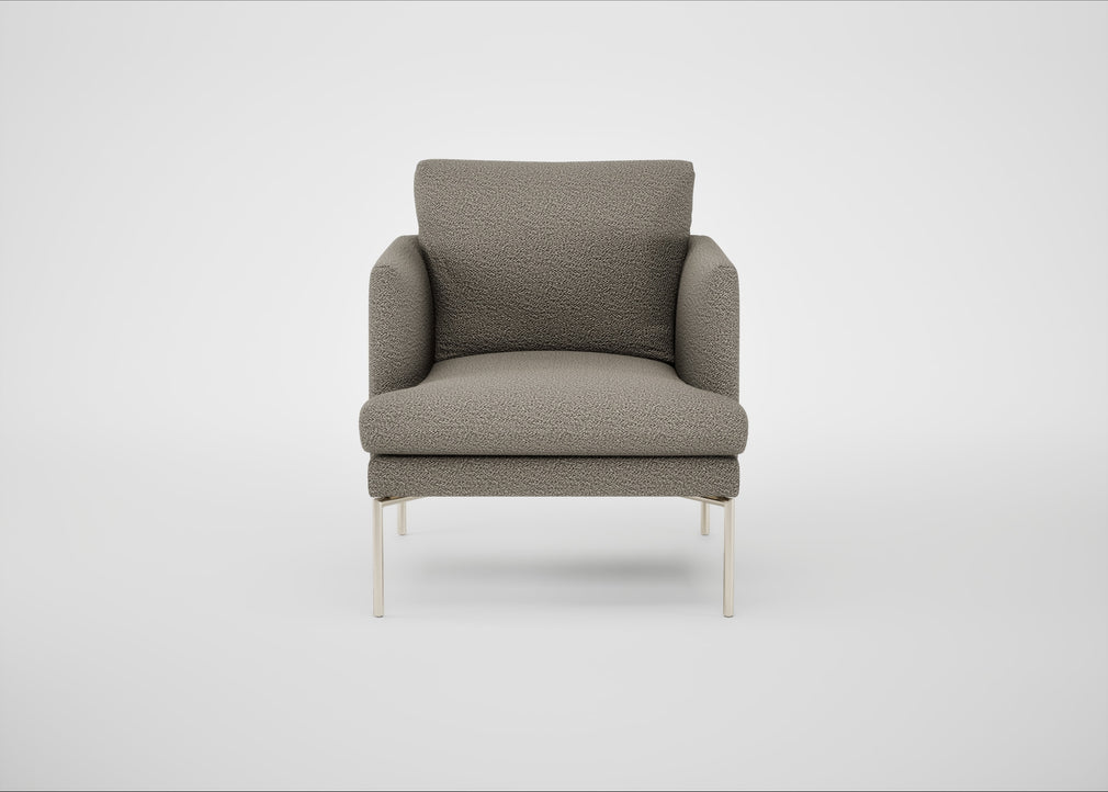 Matera Armchair Loop Boucle Taupe / Stainless Steel