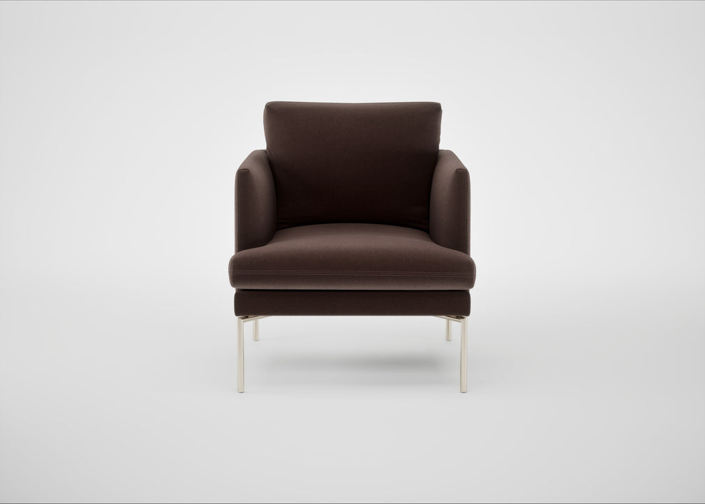 Matera Armchair Nobilis Velvet Espresso / Stainless Steel