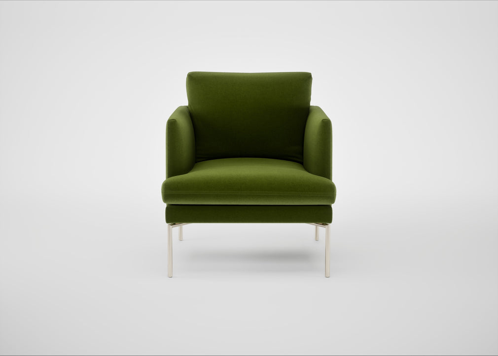 Matera Armchair Nobilis Velvet Leaf / Stainless Steel