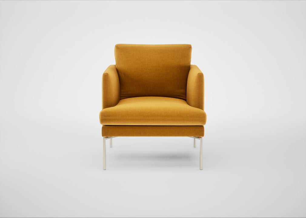 Matera Armchair Nobilis Velvet Mustard / Stainless Steel