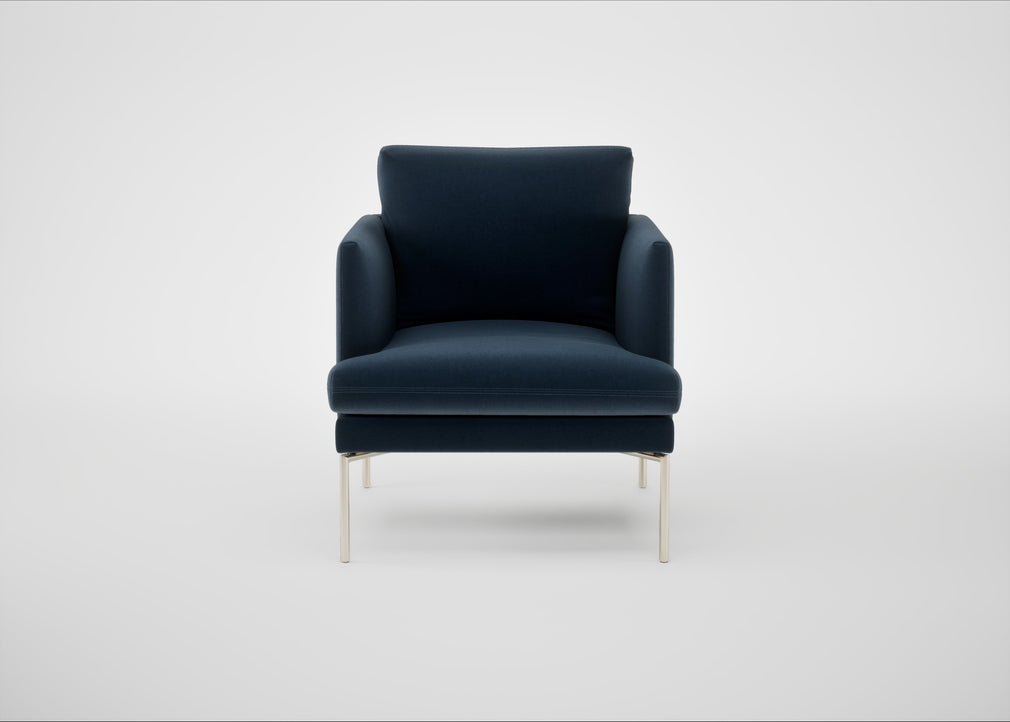Matera Armchair Nobilis Velvet Night / Stainless Steel