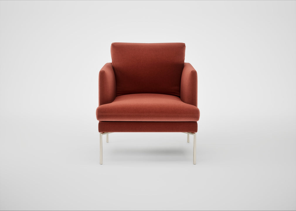 Matera Armchair Nobilis Velvet Rust / Stainless Steel