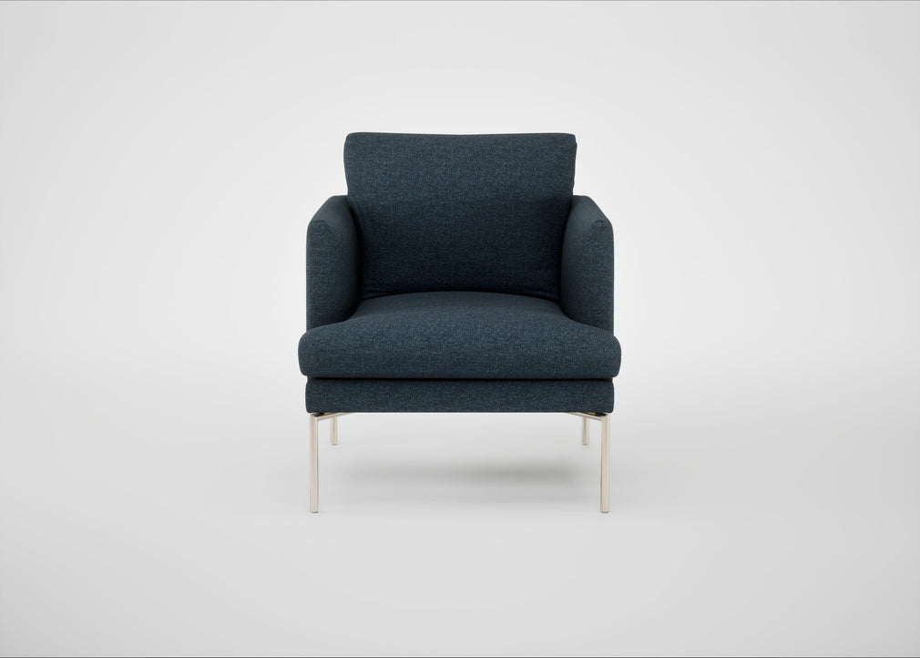 Matera Armchair Siena Cotton Deep Sea / Stainless Steel