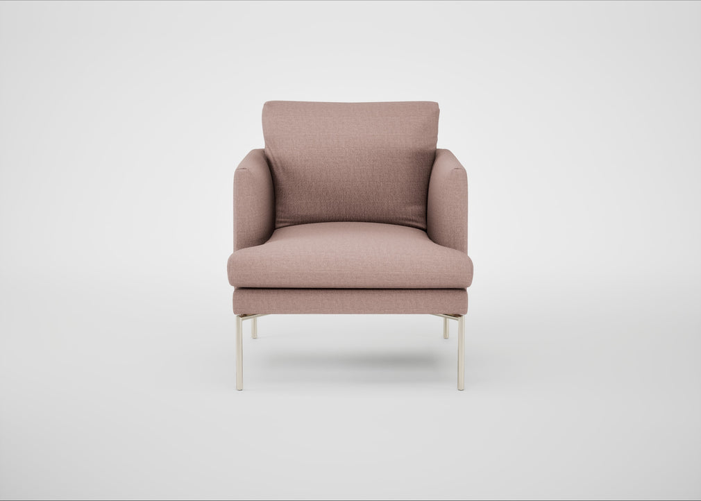 Matera Armchair Siena Cotton Dusky Pink / Stainless Steel