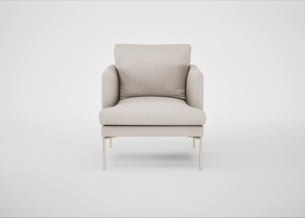 Matera Armchair Siena Cotton Natural / Stainless Steel