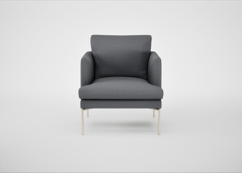 Matera Armchair Siena Cotton Shale Grey / Stainless Steel