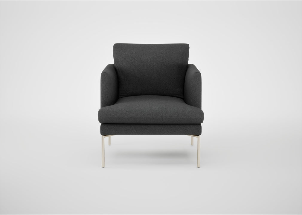 Matera Armchair St Moritz Wool Grey / Stainless Steel