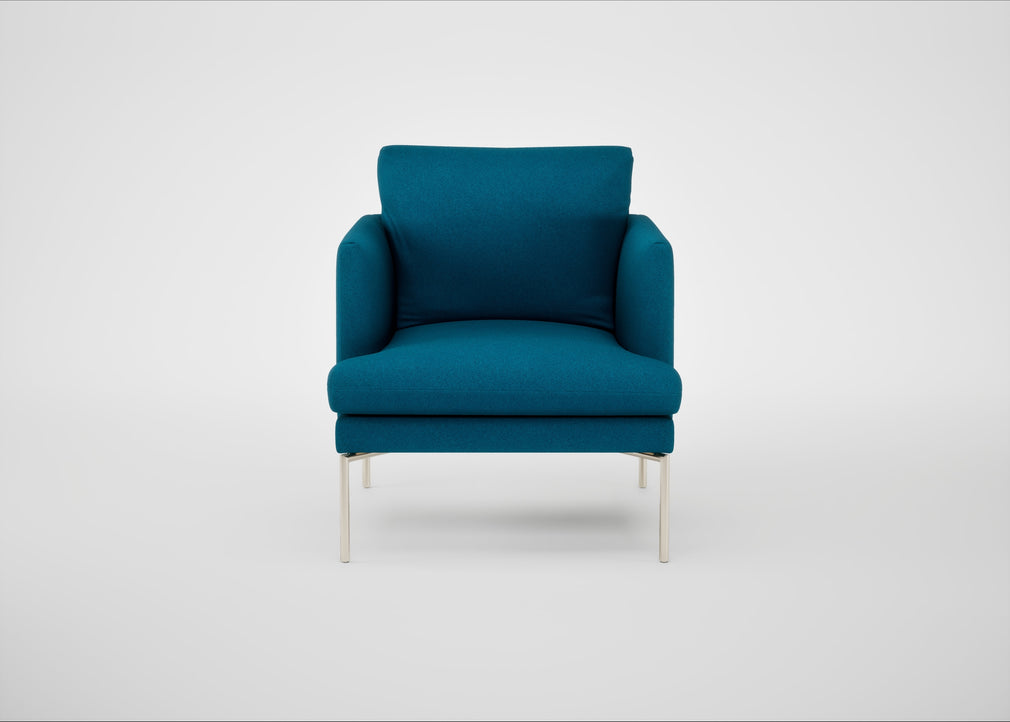 Matera Armchair St Moritz Wool Teal / Stainless Steel