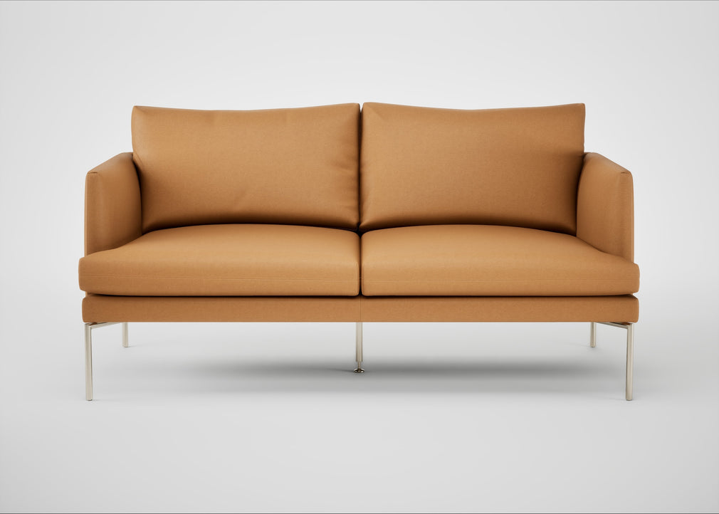 Matera 2 Seater Sofa Daino Leather Parchment / Stainless Steel