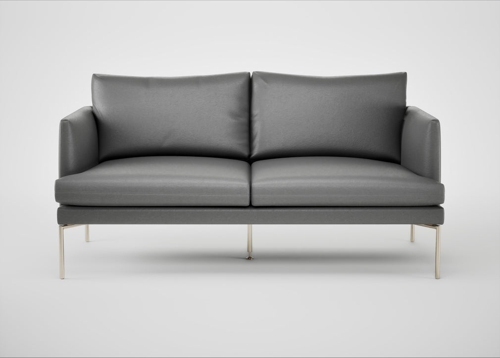Matera 2 Seater Sofa Daino Leather Steel / Stainless Steel