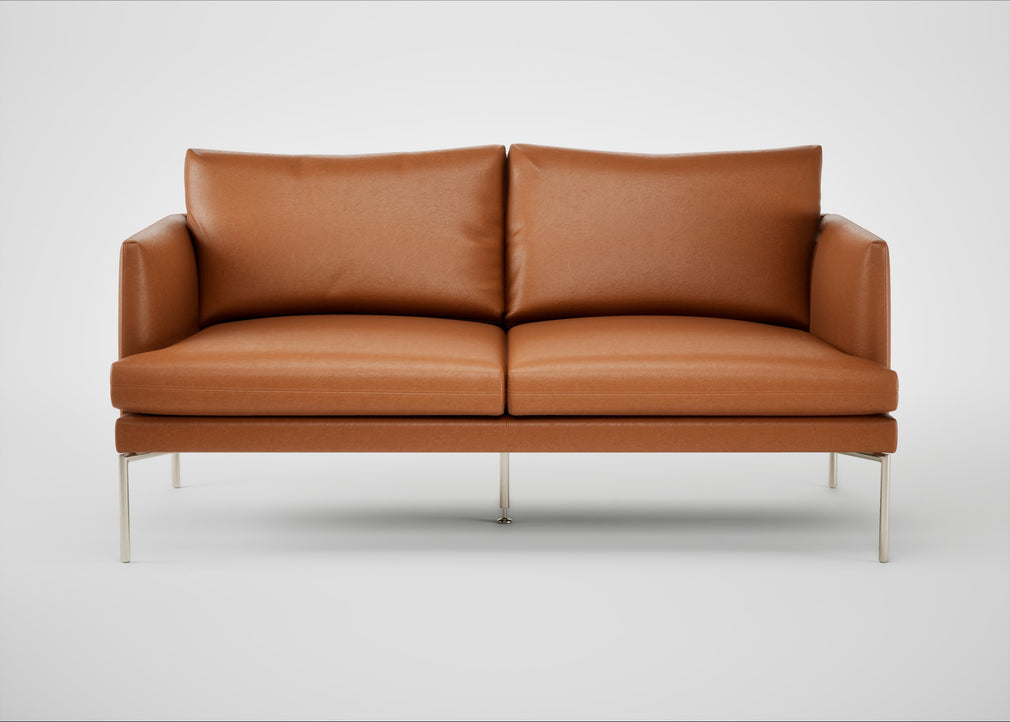 Matera 2 Seater Sofa Daino Leather Treacle / Stainless Steel