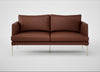 Matera 2 Seater Sofa Leather Grain Dark Brown 068 / Stainless Steel
